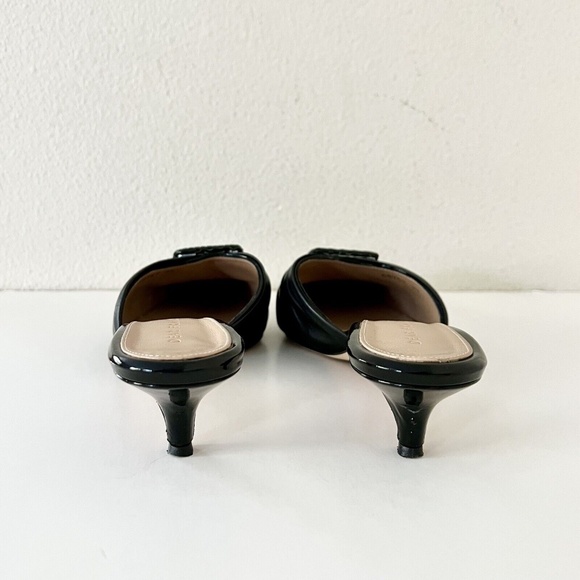 DEAR FRANCES Buckle Patent Leather Kitten Heel Mule in Black - Picture 8 of 12